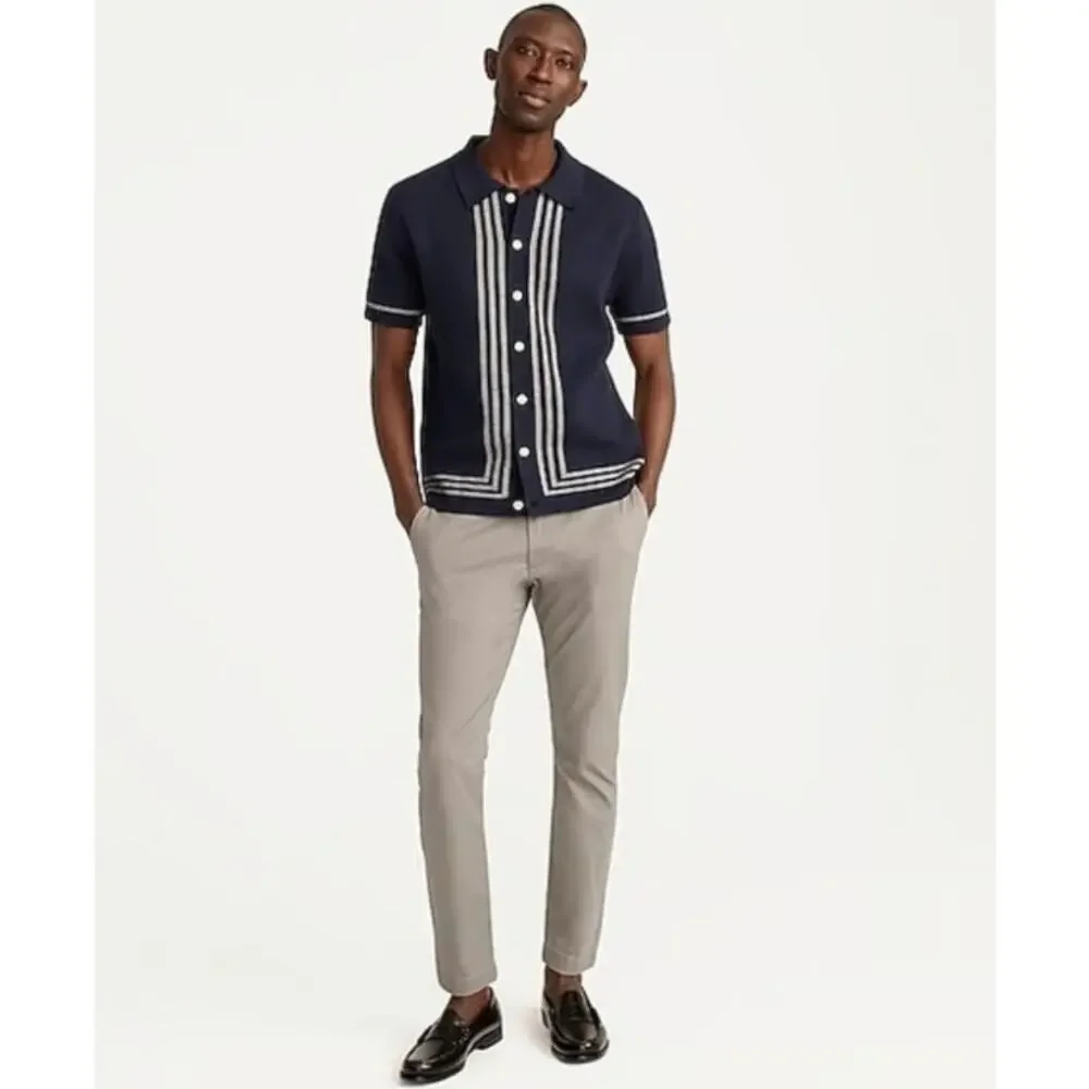 J.Crew Stretch 250 Skinny Chino Pants Mens 30x32 Gray Twill Cotton Blend Zip Fly